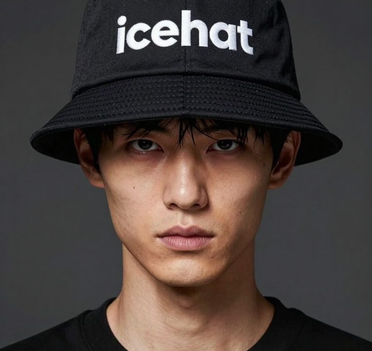 icehat — bob noir, broderie